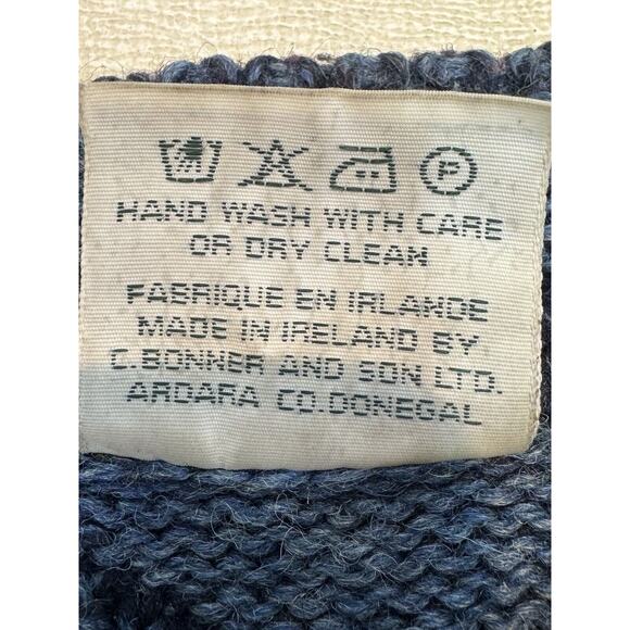 Mens Bonner of Ireland Wool Knit Crewneck Sweater, Sz. XL Blue - Picture 6 of 6